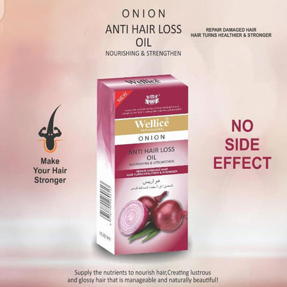 Wellice Professional Onion Anti Hair Loss OIL,Organic Hair fall Remedy,100%Original Onion oil with Guaranteed Results.