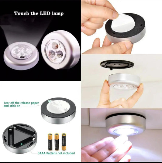 Portable 3 LED Battery Powered Stick Tap Touch  Led Light.