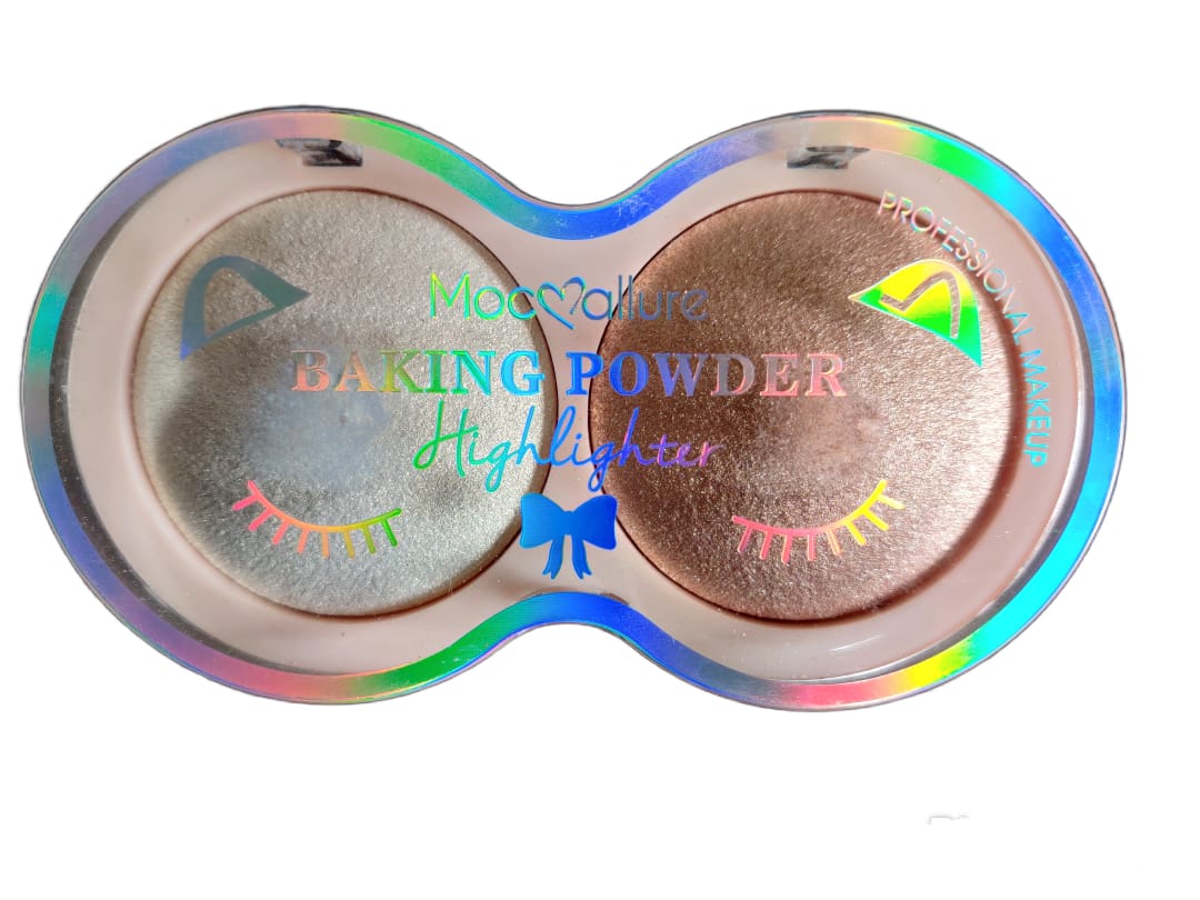 Mocallure Baking Powder HIGHLIGHTER: Illuminate Your Beauty with our Starlight Highlighter, Twin pack